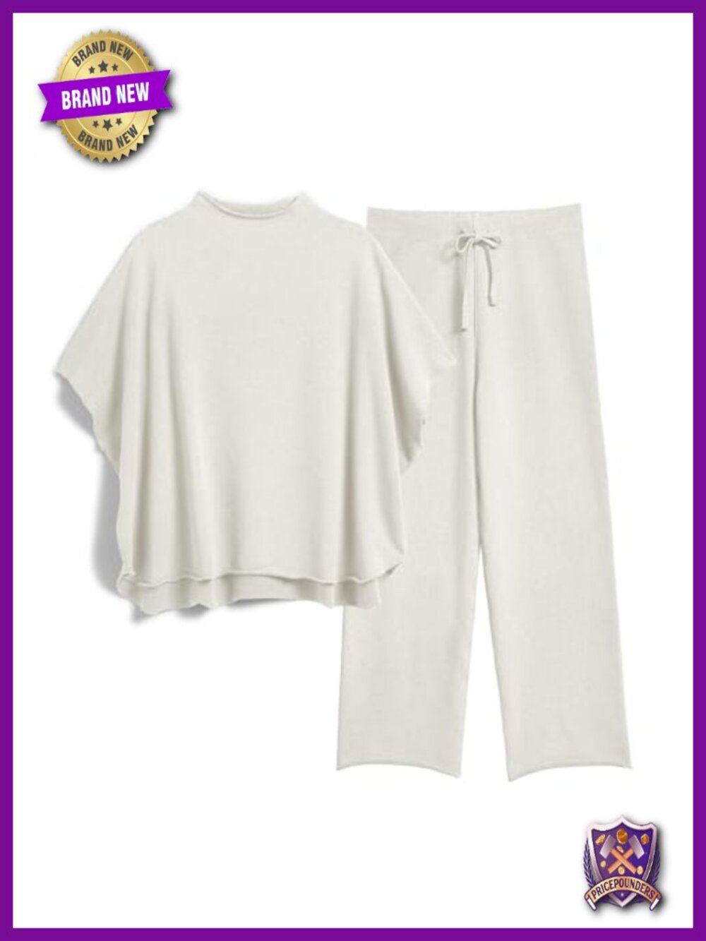 Women's 2-Piece Lounge Set 3/4 Sleeve Top Wide Leg Pants Casual Outfit